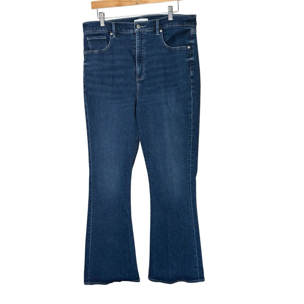 Loft The Slim Flare Jeans High Rise Blue Women Size 32" 14